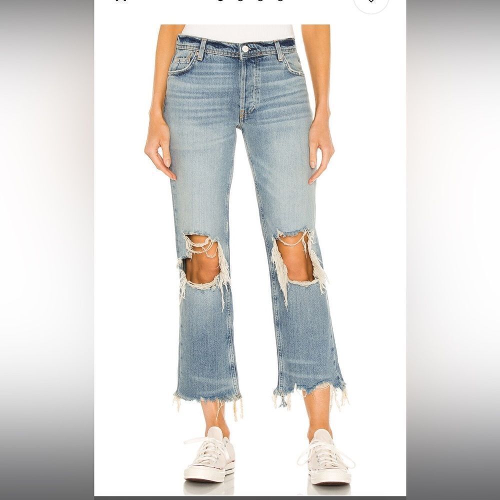 NWT- FREE PEOPLE- Maggie Mid Rise Straight Leg Jeans- Size 26/ US 2